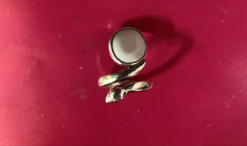 Кольцо серебрянное змейка