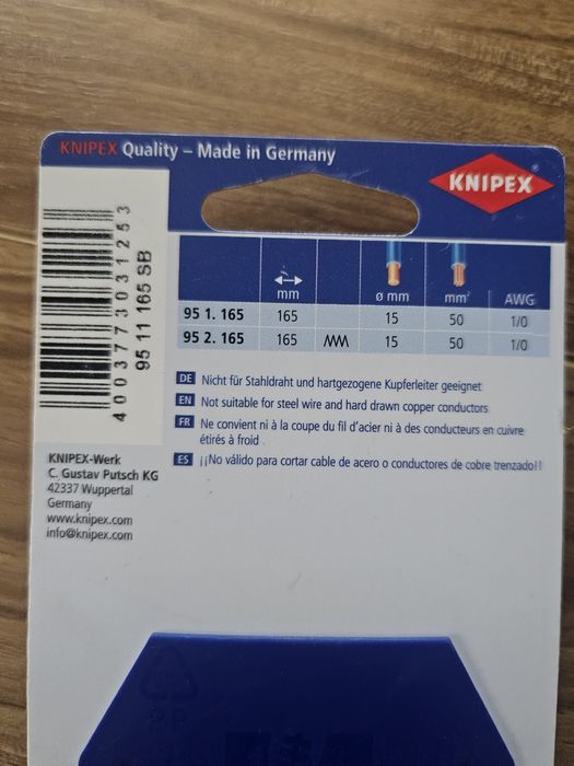 Cleste taiat cabluri KNIPEX 95 11 165 SB