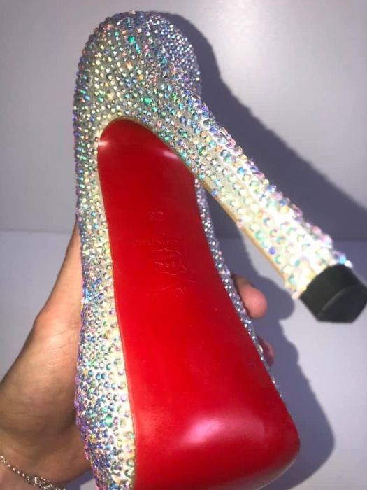 Louboutin daffodile pantofi platforma cristale swaroswki stiletto
