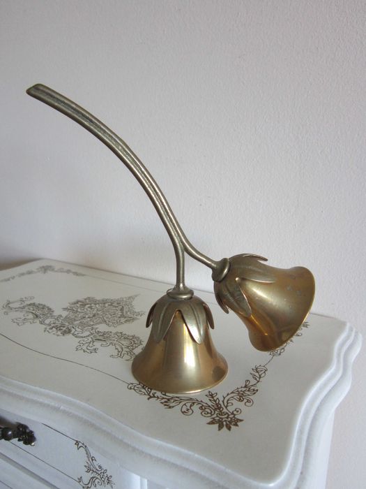 cadou unic Bell Clopotel Clopot bronz masiv handmade Franta 1960