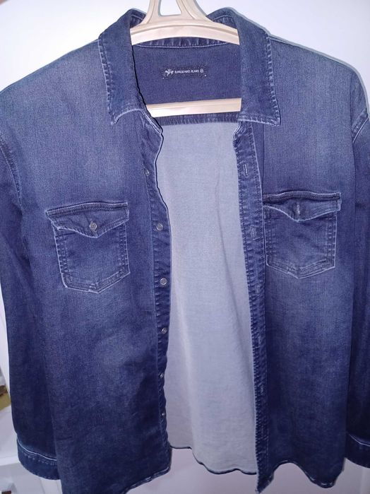 Джинсовая рубашка стрейч размер L-XL