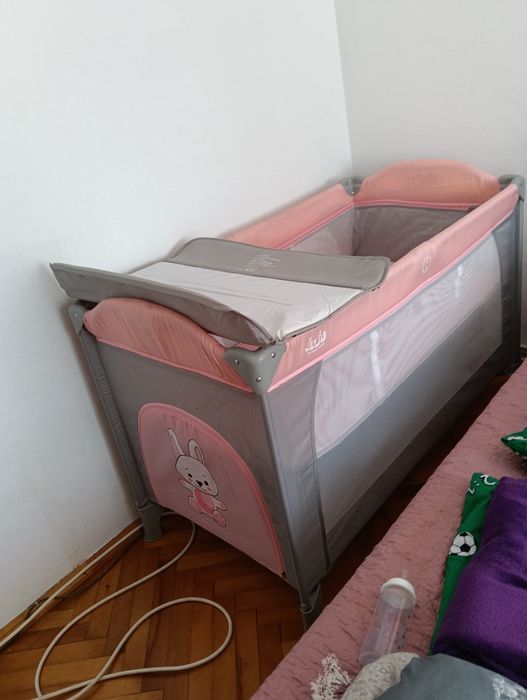 Pătuț Roz plieabel