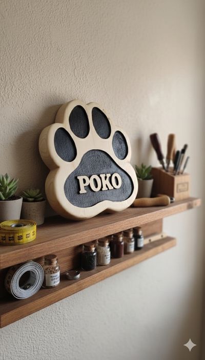 Персонализирана дървена табела "Лапа"