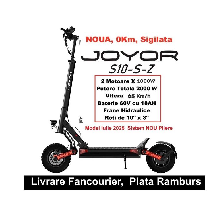 Sigilata Noua‼️JOYOR S10SZ  2025‼️Dual Motor 2000W‼️70Km/h‼️