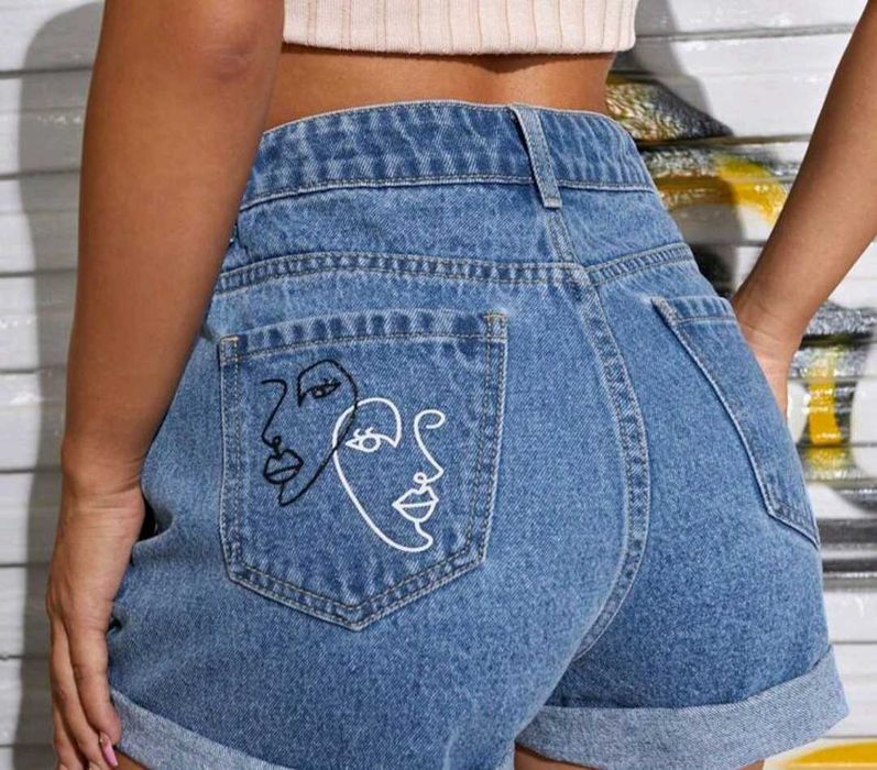 Дънкови къси гащи от Shein