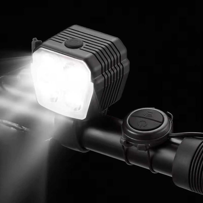 2 в 1 Предна LED светлина JOHORSE с вграден клаксон (300Lum / 120dB)