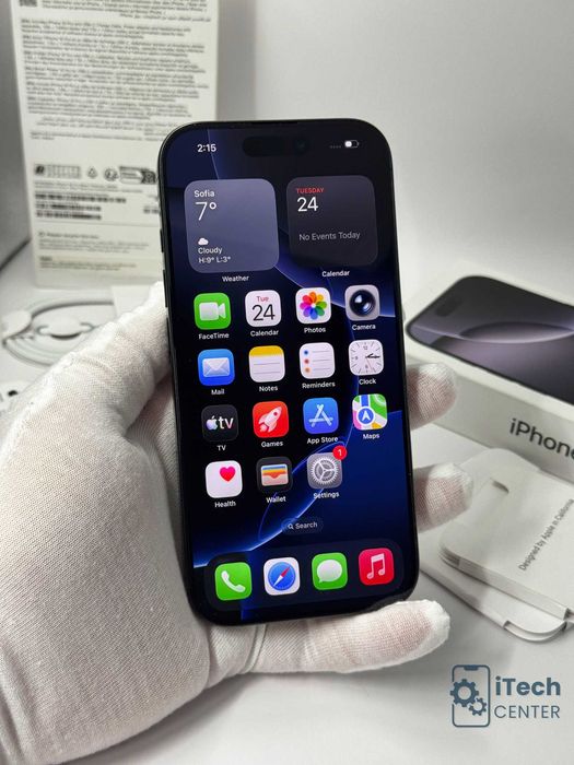 iPhone 16 Pro 256GB Black, 94% батерия, КАТО НОВ, 1г. ГАРАНЦИЯ!