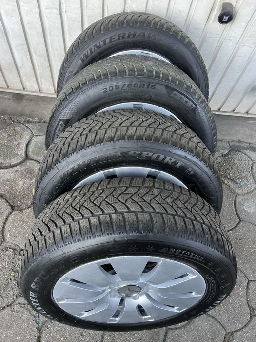 Jante aliaj 5x112mm, anvelope 205/60 R16, Mercedes, Audi VW Skoda Seat