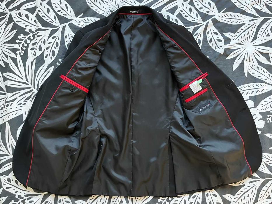 Черен костюм вискоза Andrews 48/M - обличан веднъж