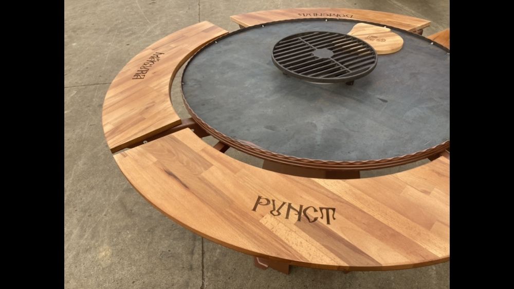 Grătar sau plită din oțel sau inox + elemte fontă 900 mm