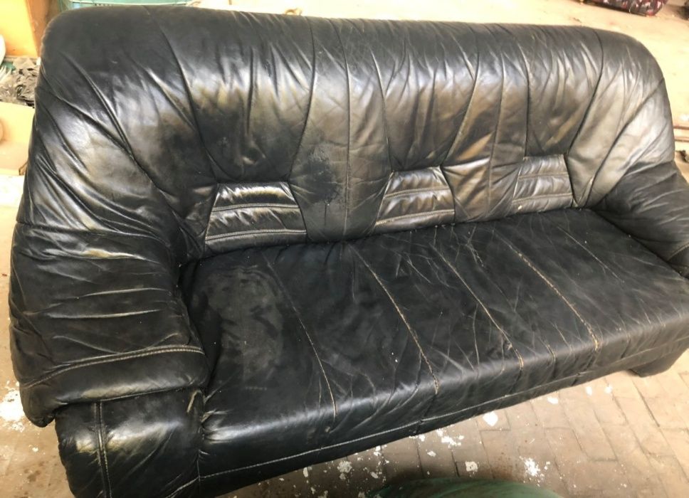 Диван тройка от естествена кожа