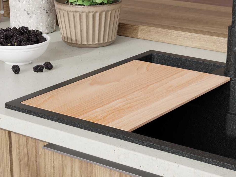 графит кухненска мивка за вграждане Берген 60 Double Pocket 560x540 мм