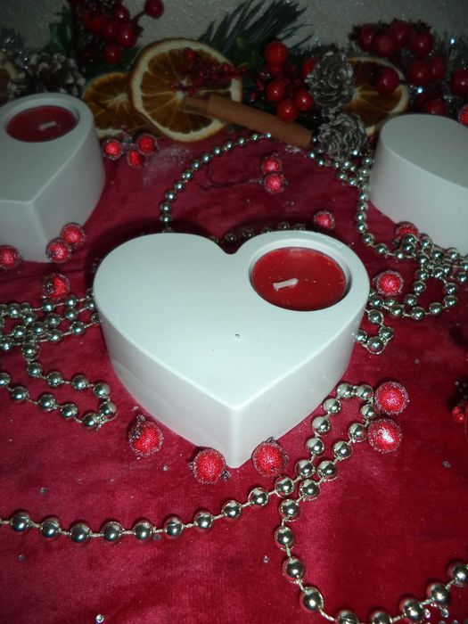 Гипсокерамични свещници  2 вида снежинка, сърце,кашпа