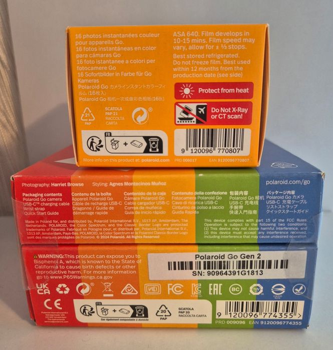 Aparat foto instant Polaroid Go Generation 2, negru, nou, sigilat + 16