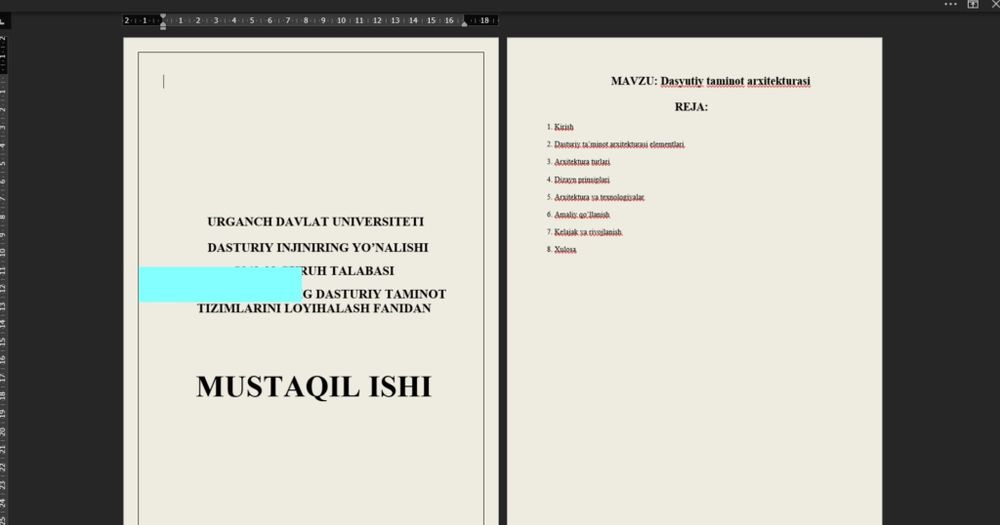Mustaqil ish_Referat_Slayd tayyorlab beramiz.