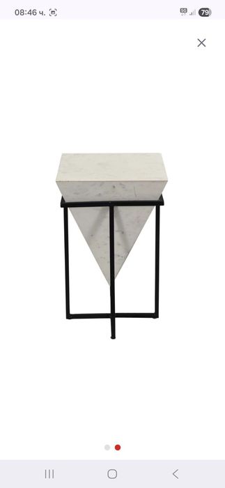 Здравейте, продавам чисто нова помощна масичка  с метални крака, плота е мрамор размери 36/36/56