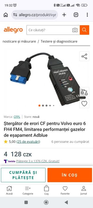 Ștergător de erori / Fault Eraser VR-EU6 (CFPL) – AdBlue / SCR Euro 6 DAF VOLVO