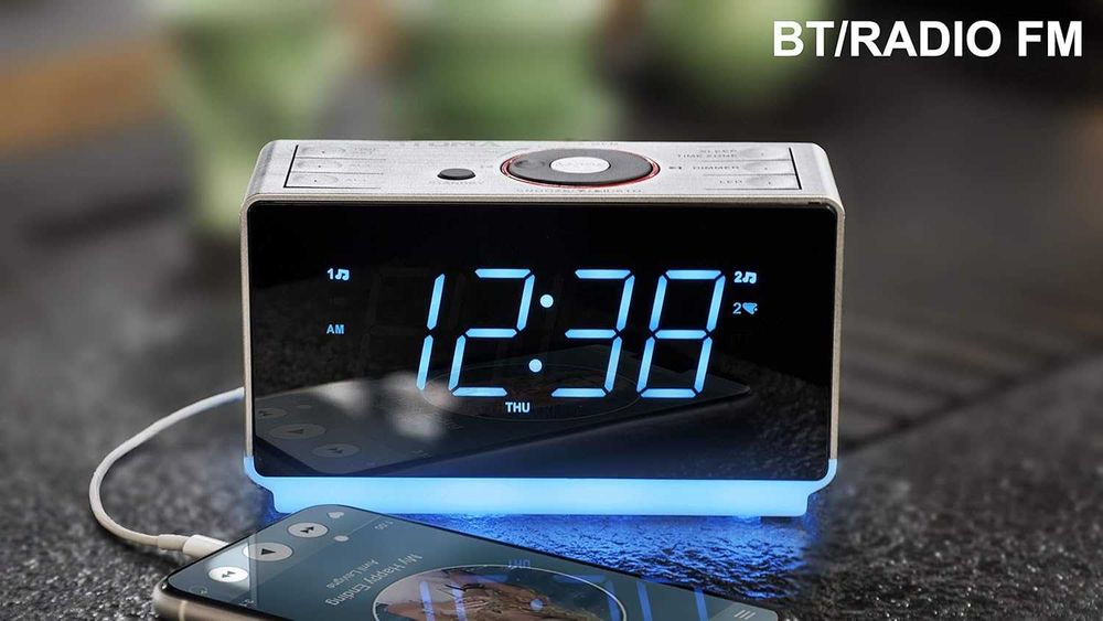 iTOMA Будилник с радио с Bluetooth високоговорител