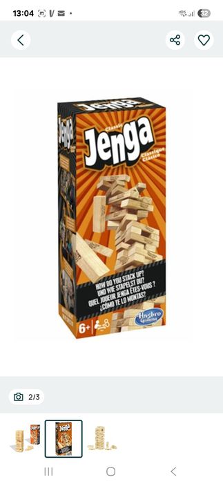 Joc Jenga Classic Hasbro, cu blocuri de lemn