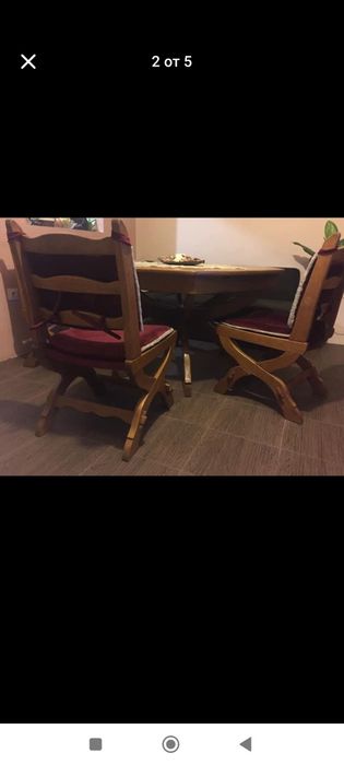 Маса с 5 стола от масив