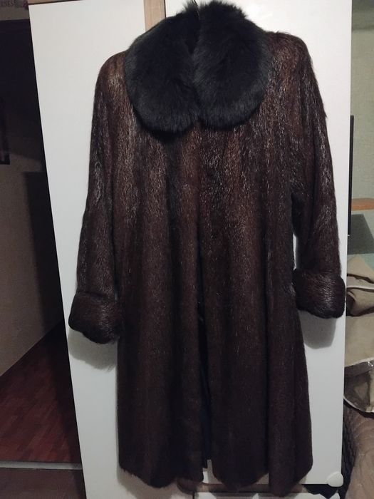 Кожено палто нутрия
