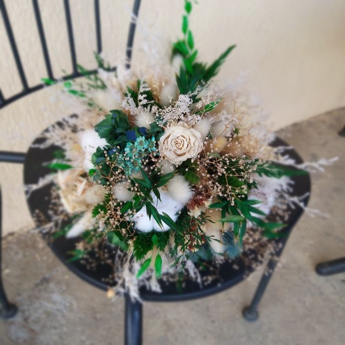 Buchet nunta/mireasa din flori criogenate sau uscate