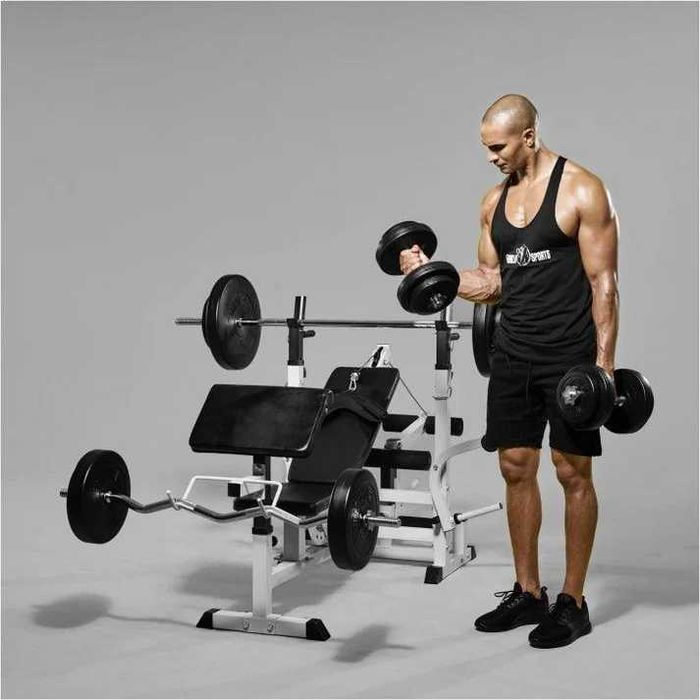 Aparat multifuncțional de fitness cu set de 100 de kg