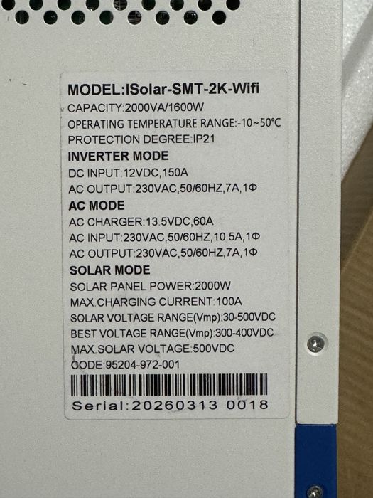 Invertor hybrid 2kw, 12v + modul WiFi