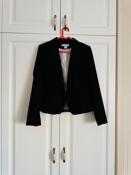 Costum de dama , sacou si pantaloni clasici , masura S , H&M , negru