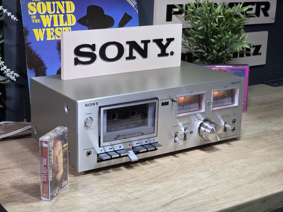 Casetofon deck SONY TC-K15, vumetre pe ace, argintiu, retro hi-fi