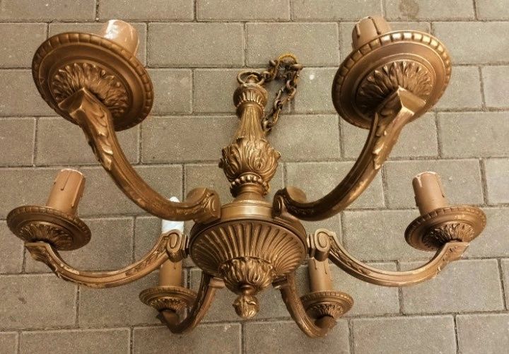 Candelabru antic cu ,6 brațe din bronz masiv