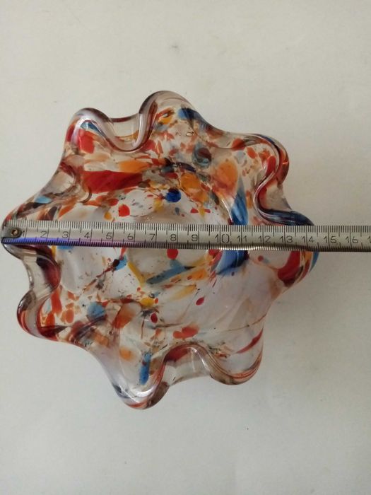 Винтидж пепелници  кристално стъкло Мурано,ковано желязо, стъкленица.