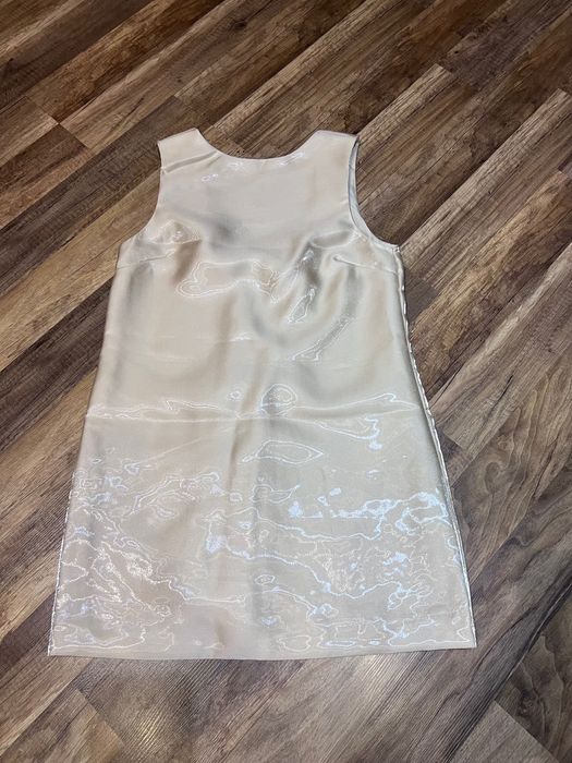 Розова/ златна рокля с панделка на гърба