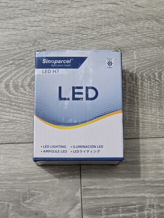 Set 2 becuri LED H7 Sinoparcel – Fan-Shaped, Anti-Error, 6500K