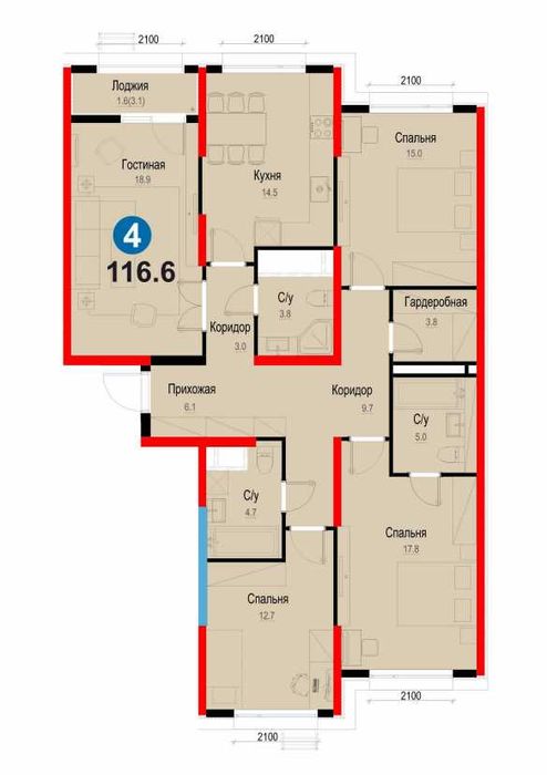 4-комн. ЖК в 2 минутах от МЕТРО! Цена подарок 864у.е за кв.м. (ГА)