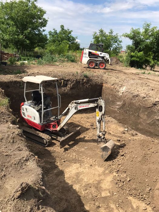 Sapaturi,bobcat,miniexcavator,fundatii,fosa,decopertat,apa,nivelat