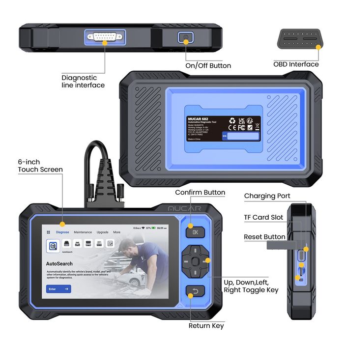 Промоция MUCAR 632  2025г.WiFi Професионална/Диагностика./OBD2 Бг.Меню.