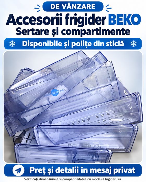 Sertare polite frigider beko no frost