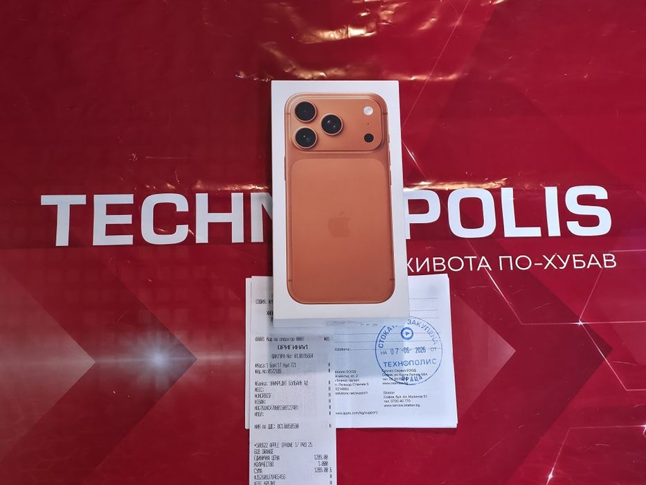 ЗАПЕЧАТАН 256GB iPhone 17 Pro Гаранция Технополис 2028год. Orange | Оранжев