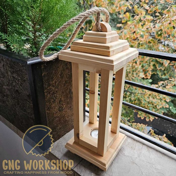 Декоративен фенер от масивна дървесина