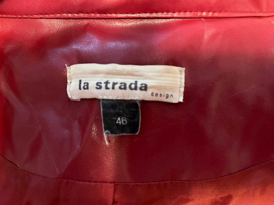 Geaca rosu inchis piele eco, La Strada 3XL - 46