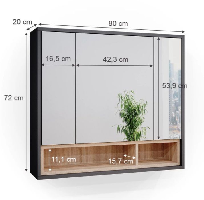 Шкаф за надмивка с огледало Vicco 3567