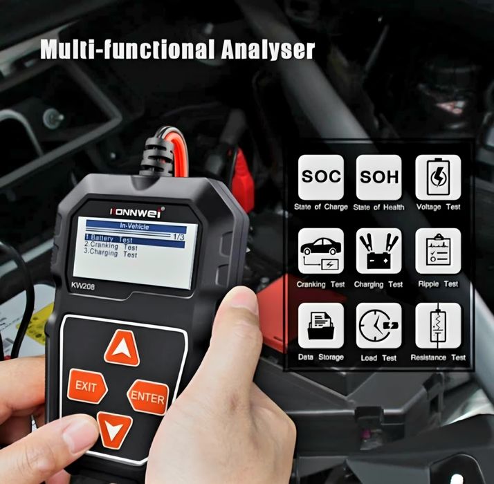 Дигитален тестер за акумулатори (товарна вилка) KONNWEI KW208