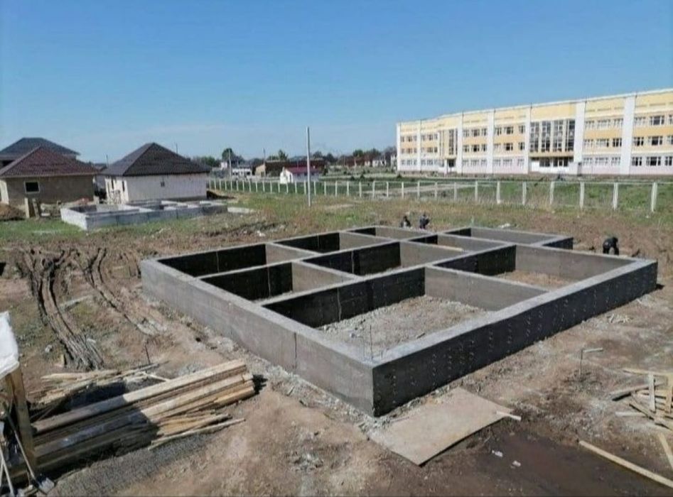 Заливаем фундамент фундамент құйамыз