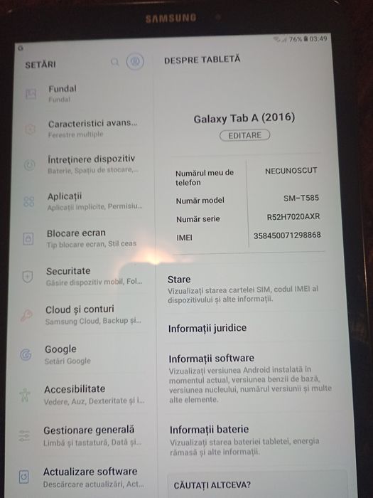 Vind tableta Samsung Galaxy Tab A6