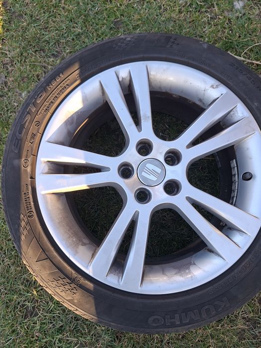 Vând sau schimb set jante+anvelope vară 215/45 R16–seat ibiza ,vw Polo
