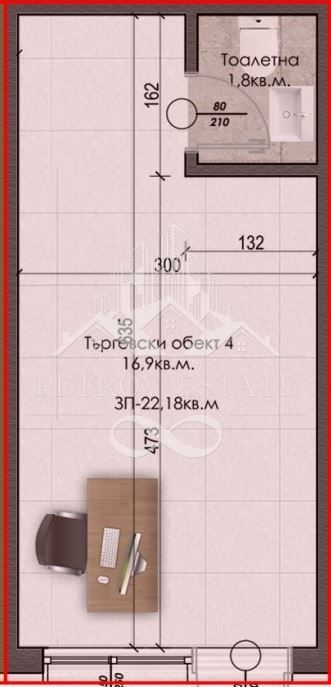 Офис в Пазарджик, област-гр.Велинград площ 22 цена 58800