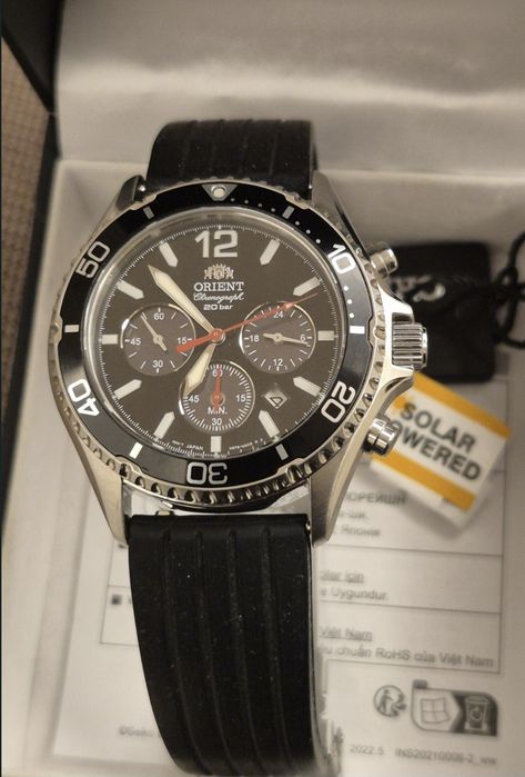 Orient cronograf solar 43mm safir