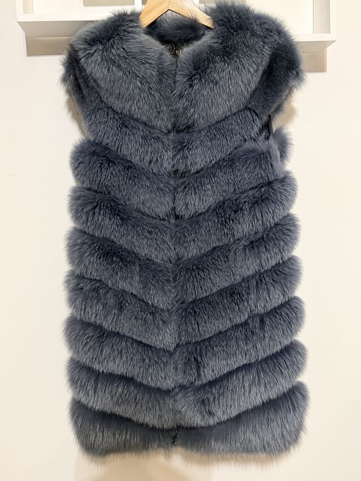 Vestă/haină de blană naturală de vulpe marimea S