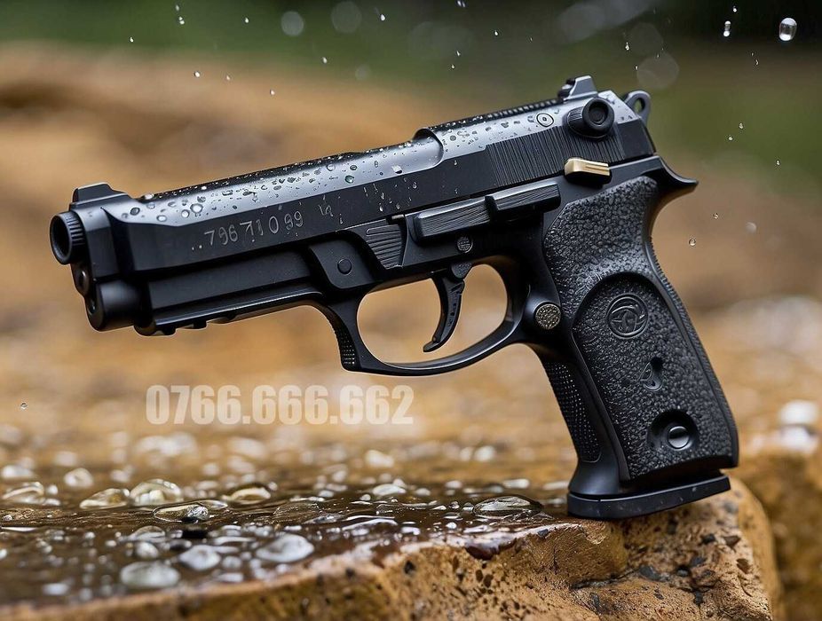 Pistol PUTERNIC 5J Airsoft + incarcator, Gaz+CO2 Cu Aer Comprimat NOU!